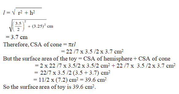 Surface area and volume of Combination Of Solids examples