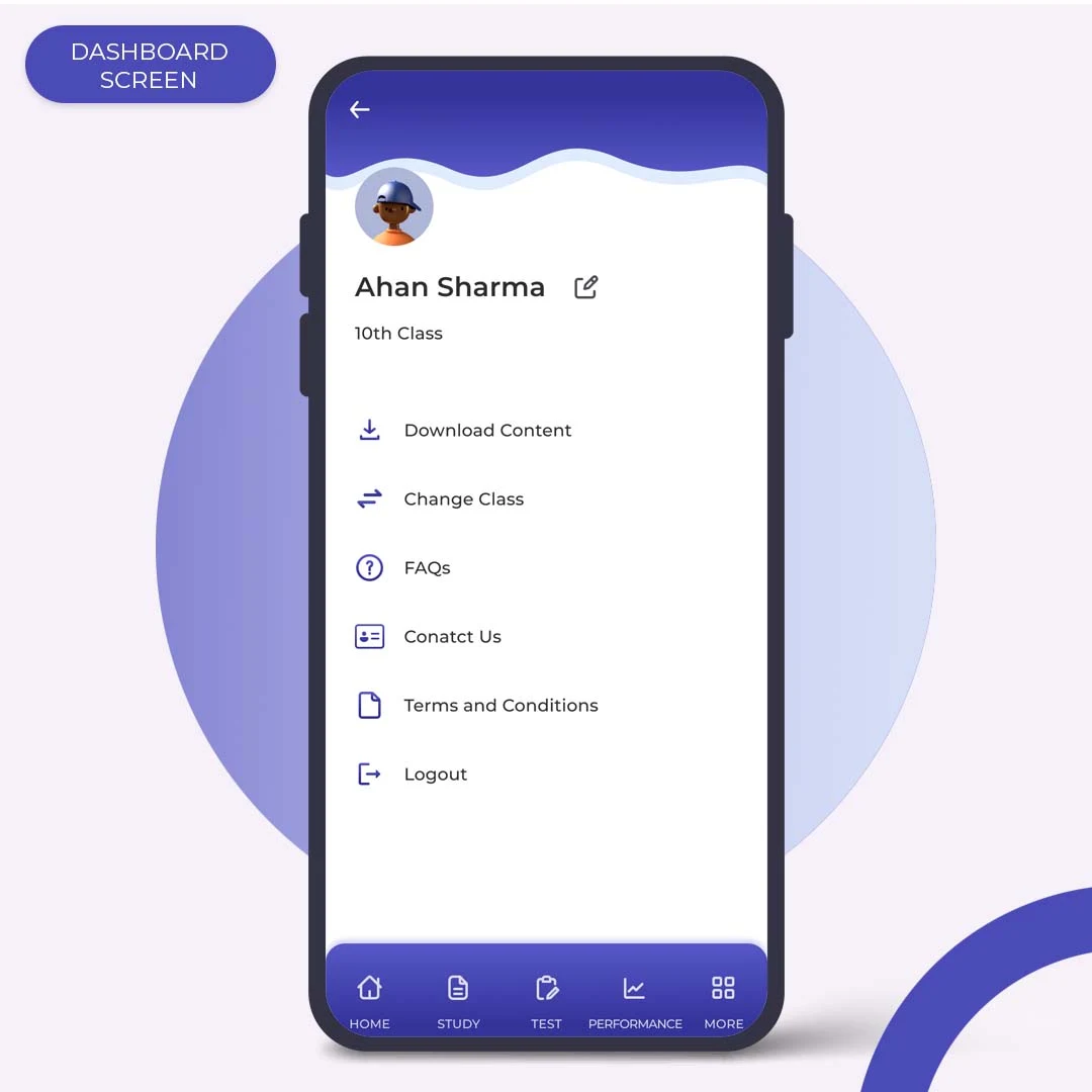 StudynLearn K-12 Content App dashboard screen