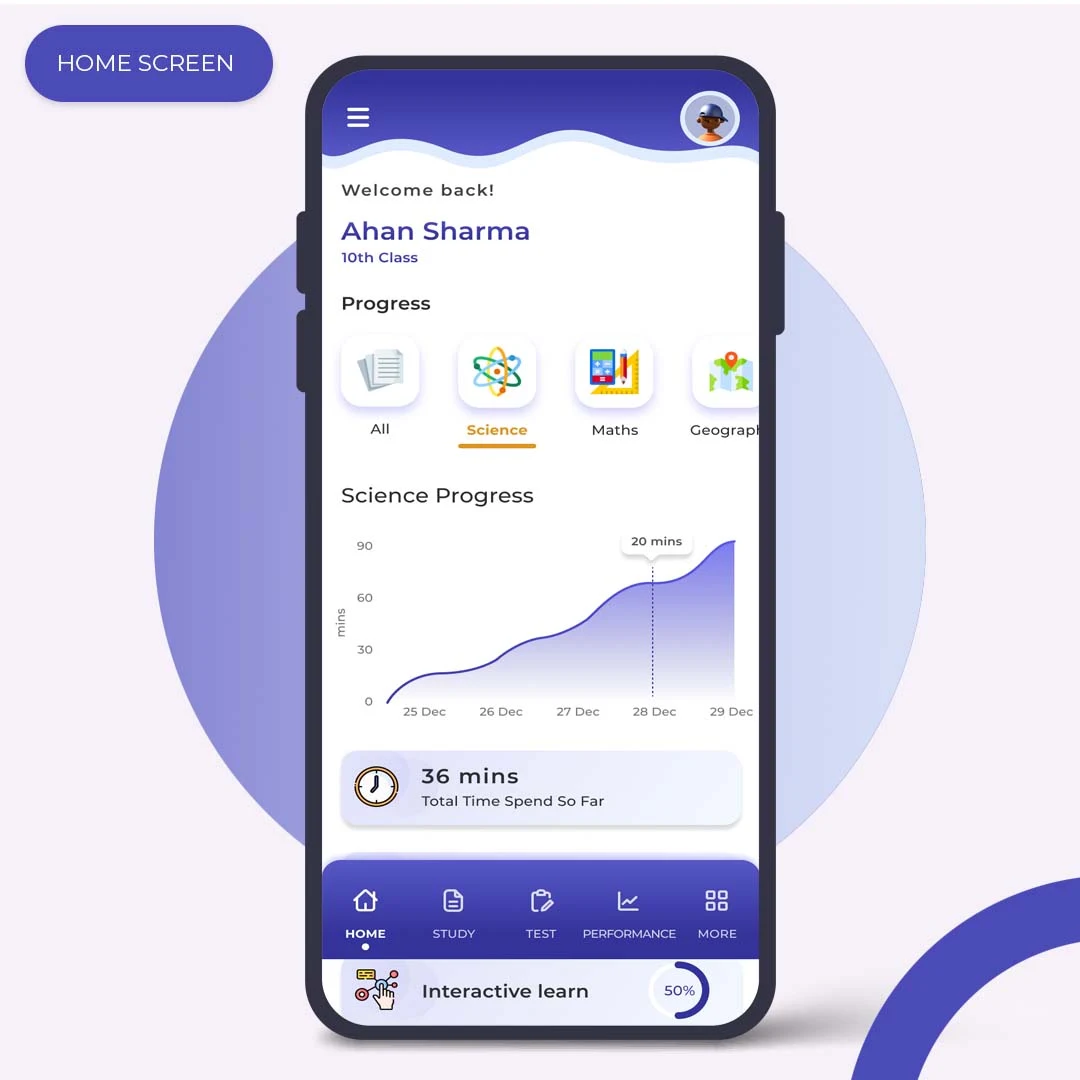 StudynLearn K-12 Content App home screen
