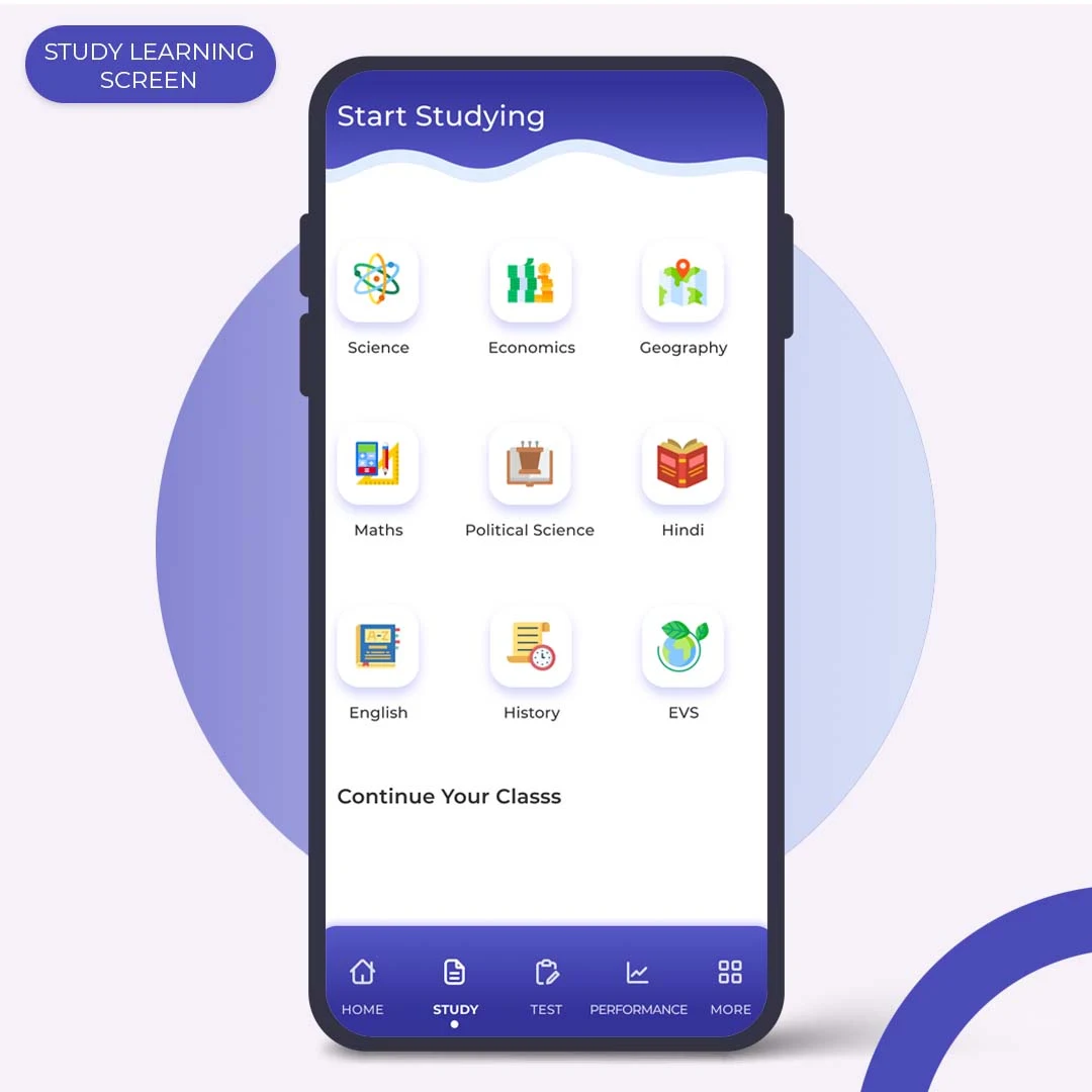 StudynLearn K-12 Content App study learning screen